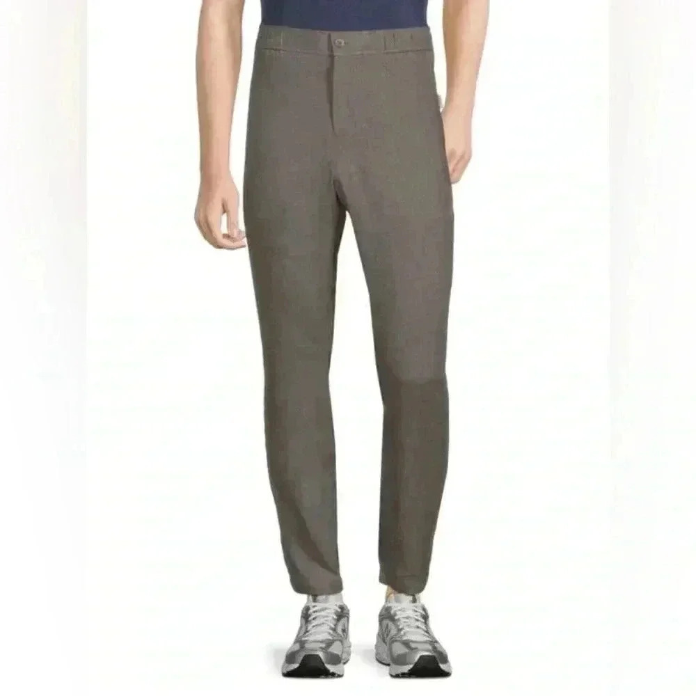 NWT ONIA Stretch Linen Blend Traveler Pants Sz 36 Charcoal Gray Sz 36